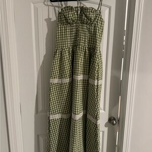 Green Gingham Maxi Dress
